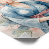 Aziatische vrouw waterverf Poster (Hoek)
