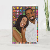 Aziatische vrouw Zwart man Interraciaal Wenskaart Kaart (Voorkant)