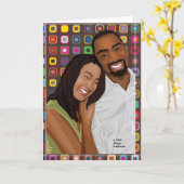 Aziatische vrouw Zwart man Interraciaal Wenskaart Kaart (Gele Bloem)