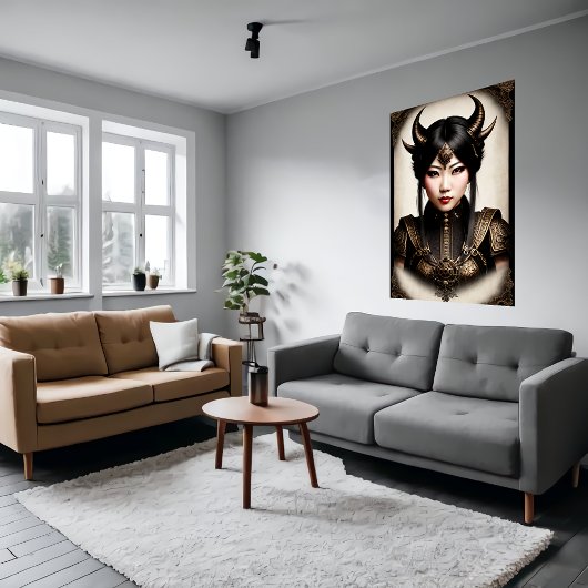 Aziatische vrouwen demon Lord | AI Art Poster
