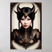 Aziatische vrouwen demon Lord | AI Art Poster (Voorkant)