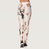 Aziatische Waterverf Floral Cherry Tree Patroon Leggings (Achterkant)