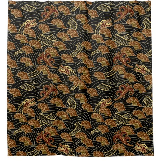 Aziatische zijde douchegordijn (Voorkant)