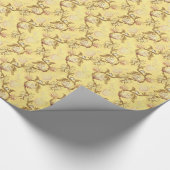 Aziatische zijde, geel koude , mooie koude riem cadeaupapier (Hoek)