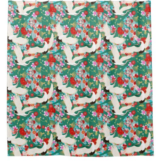 Aziatische zijderijgordijn douchegordijn (Voorkant)