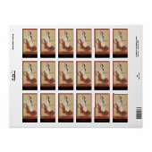 Aziatische Zwaard Fighter Bookplate Etiket (Full Sheet)