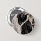 Aziatische zwarte Beer Ronde Button 5,7 Cm (Voorkant /achterkant)