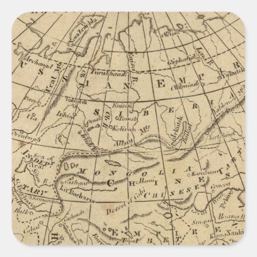 Azië 10 vierkante sticker (Voorkant)