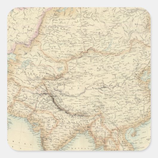 Azië 10 vierkante sticker (Voorkant)