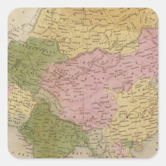 Azië 12 vierkante sticker (Voorkant)