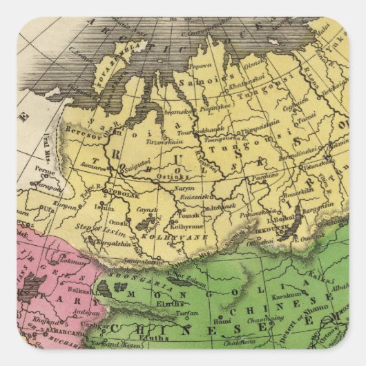 Azië 12 vierkante sticker (Voorkant)