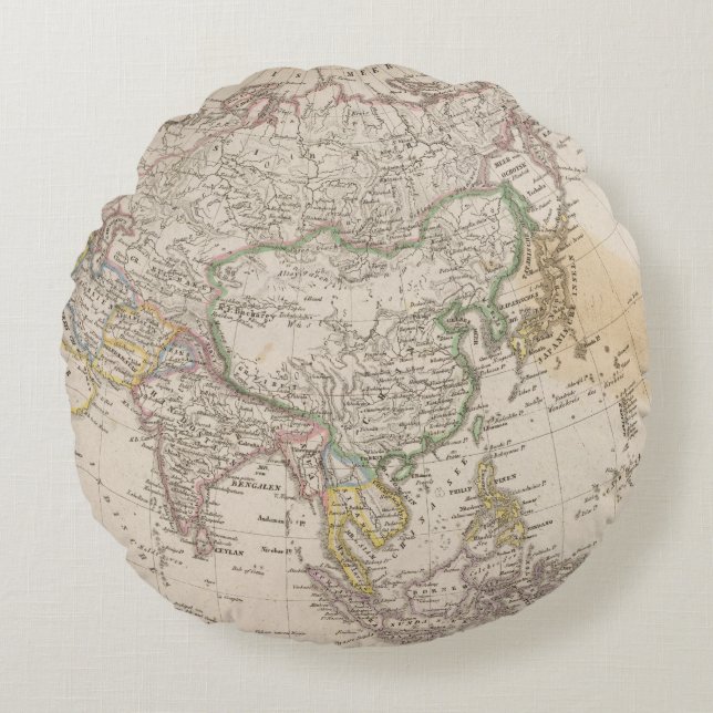 Azië 13 rond kussen (Voorkant)