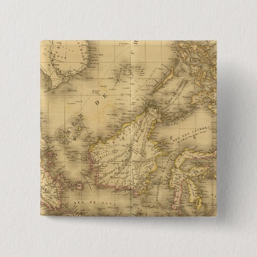 Azië 13 vierkante button 5,1 cm (Voorkant)