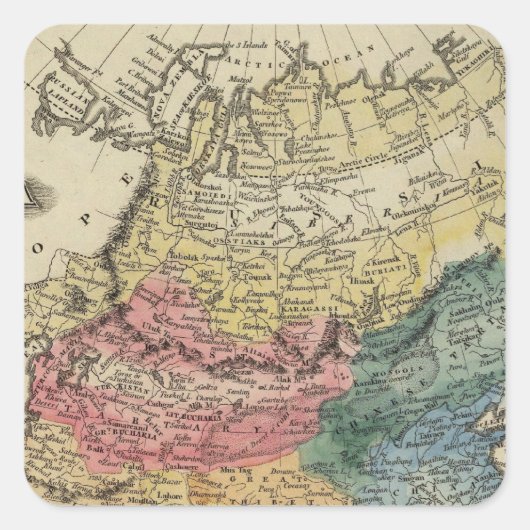 Azië 16 vierkante sticker (Voorkant)