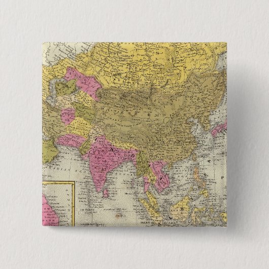 Azië 20 vierkante button 5,1 cm (Voorkant)