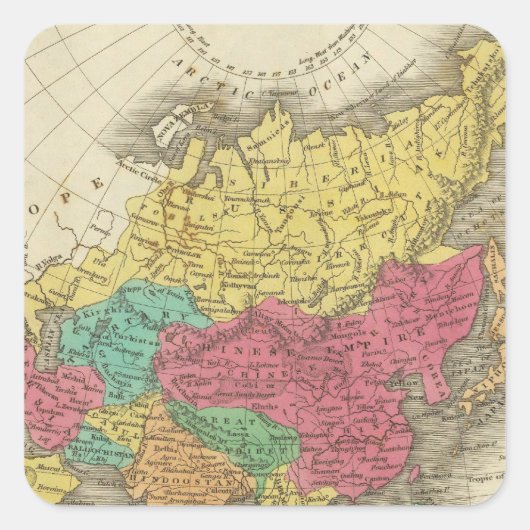 Azië 21 vierkante sticker (Voorkant)