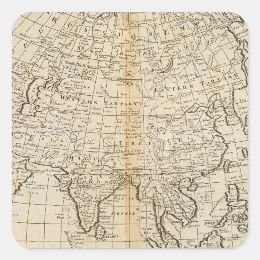 Azië 23 vierkante sticker (Voorkant)