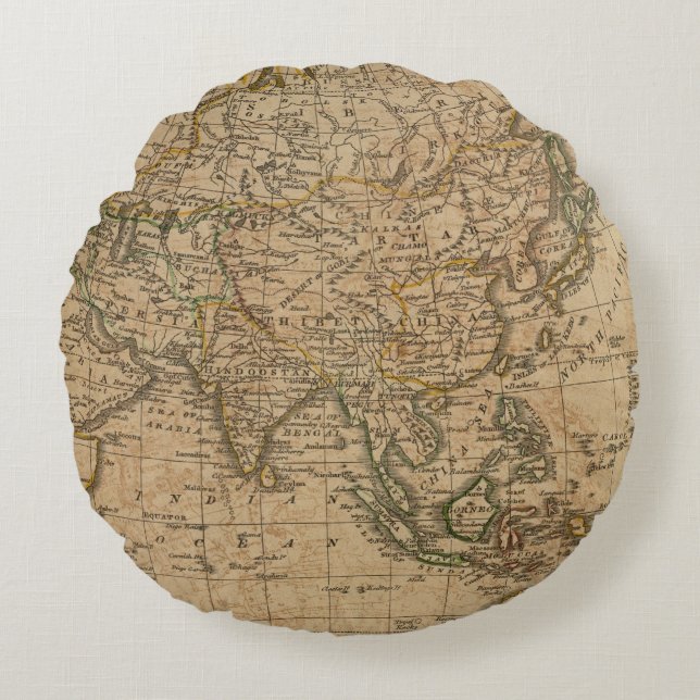 Azië 24 rond kussen (Voorkant)