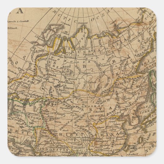 Azië 24 vierkante sticker (Voorkant)