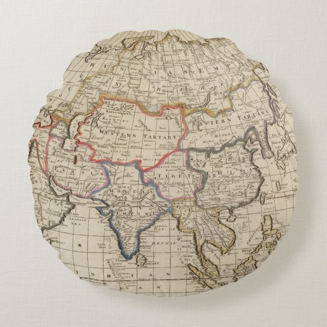 Azië 26 rond kussen (Voorkant)