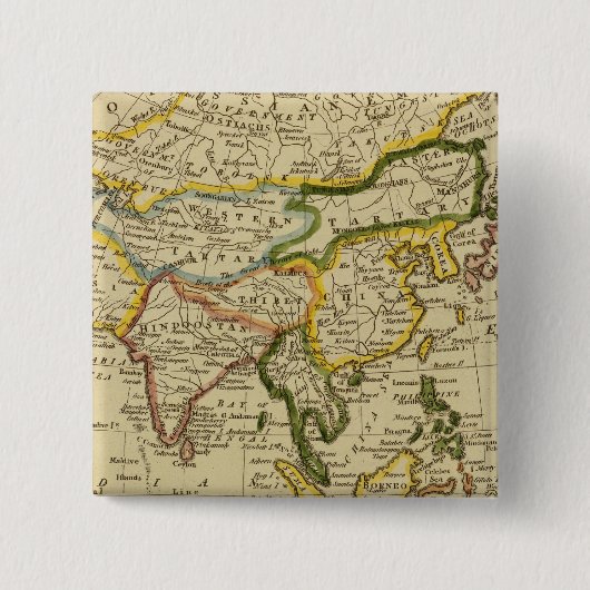 Azië 27 vierkante button 5,1 cm (Voorkant)