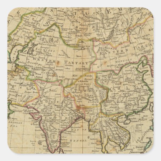 Azië 29 vierkante sticker (Voorkant)