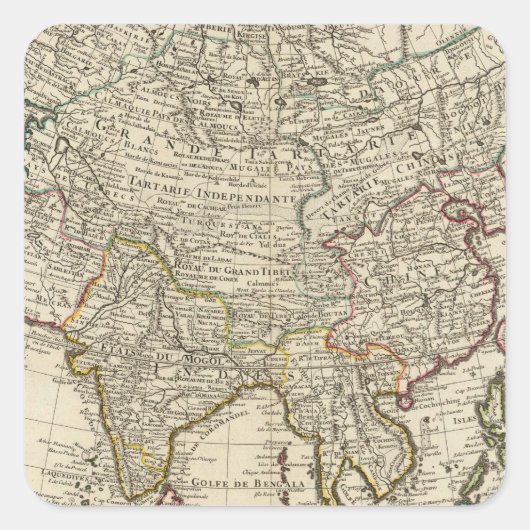 Azië 30 vierkante sticker (Voorkant)