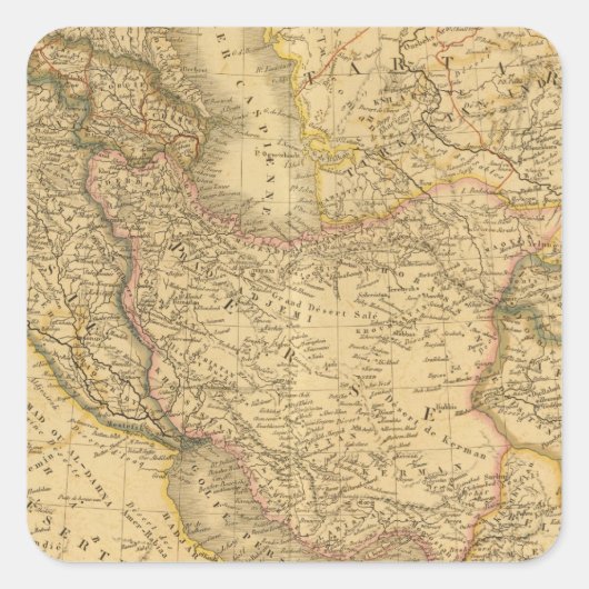 Azië 33 vierkante sticker (Voorkant)