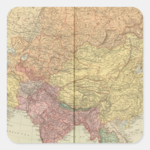 Azië 34 vierkante sticker