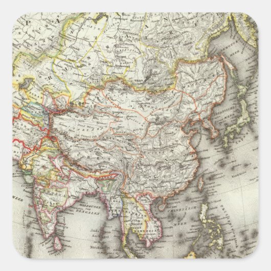 Azië 45 vierkante sticker (Voorkant)