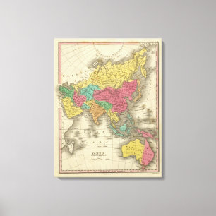 Azië 4 canvas afdruk