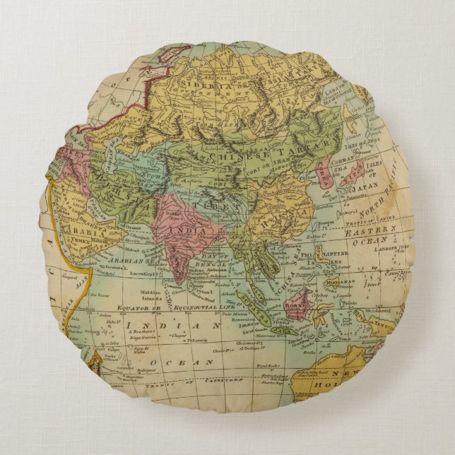 Azië 4 rond kussen (Voorkant)