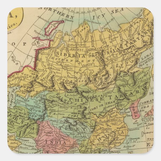 Azië 4 vierkante sticker (Voorkant)