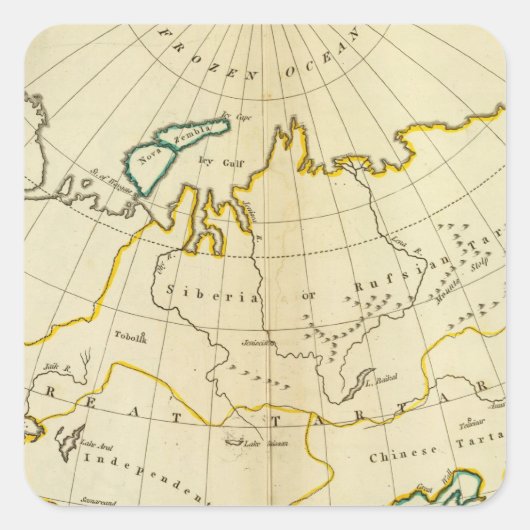 Azië 7 vierkante sticker (Voorkant)