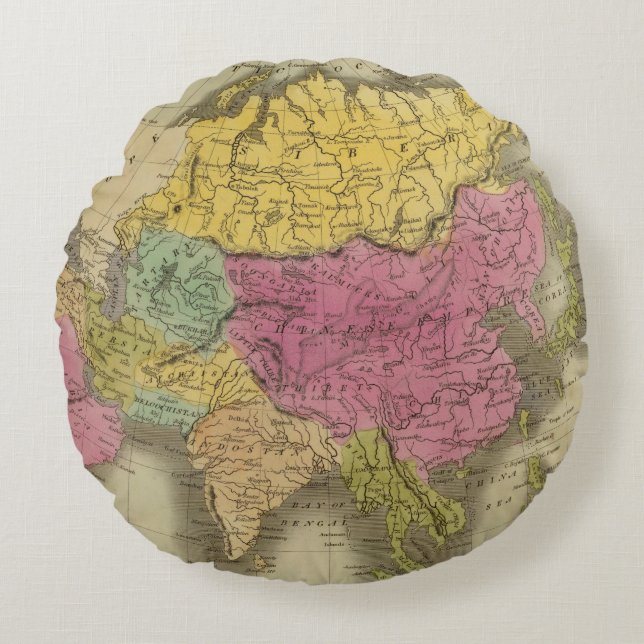 Azië 8 rond kussen (Voorkant)