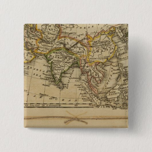 Azië, Afrika Vierkante Button 5,1 Cm (Voorkant)