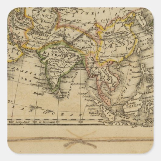 Azië, Afrika Vierkante Sticker (Voorkant)