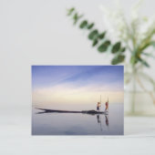 Azië, Birma, (Myanmar) Gevist boot weerkaatst op Briefkaart (Staand voorkant)