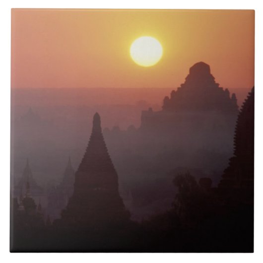 Azië, Birma, (Myanmar), Pagan (Bagan) De tempel Tegeltje (Voorkant)