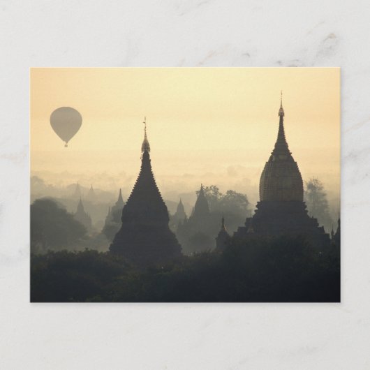 Azië, Birma, (Myanmar), Pagan (Bagan) Heet Lucht Briefkaart (Voorkant)