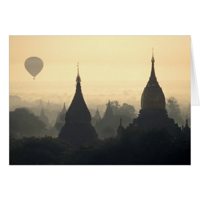 Azië, Birma, (Myanmar), Pagan (Bagan) Heete Lucht (Voorkant Horizontaal)
