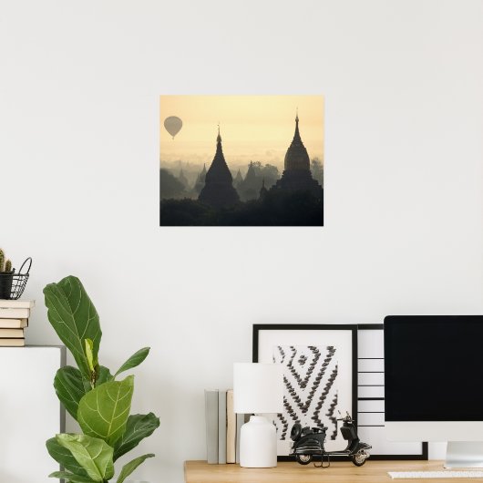 Azië, Birma, (Myanmar), Pagan (Bagan) Hot Air Poster (Thuiskantoor)
