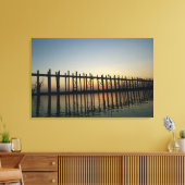 Azië, Birma (Myanmar) Silhouette van U Bien's 2 Canvas Afdruk (Insitu (Woonkamer))