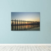 Azië, Birma (Myanmar) Silhouette van U Bien's 2 Canvas Afdruk (Insitu (Houten vloer))