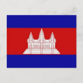 Azië - Cambodja - Cambodjaanse vlag - Briefkaart (Voorkant)