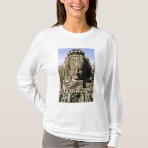 Azië, Cambodja, Siem Reap. Angkor Thom, hoofden T-shirt