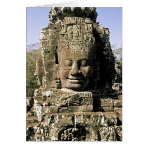 Azië, Cambodja, Siem Reap. Angkor Thom, hoofden va