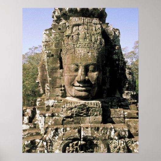 Azië, Cambodja, Siem Reap. Angkor Thom, hoofden va Poster (Voorkant)