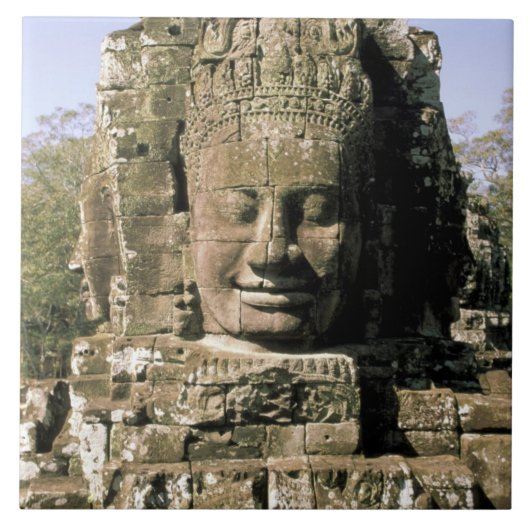 Azië, Cambodja, Siem Reap. Angkor Thom, hoofden va Tegeltje (Voorkant)