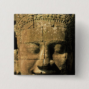 Azië, Cambodja, Siem Reap. Angkor Thom, hoofden va Vierkante Button 5,1 Cm